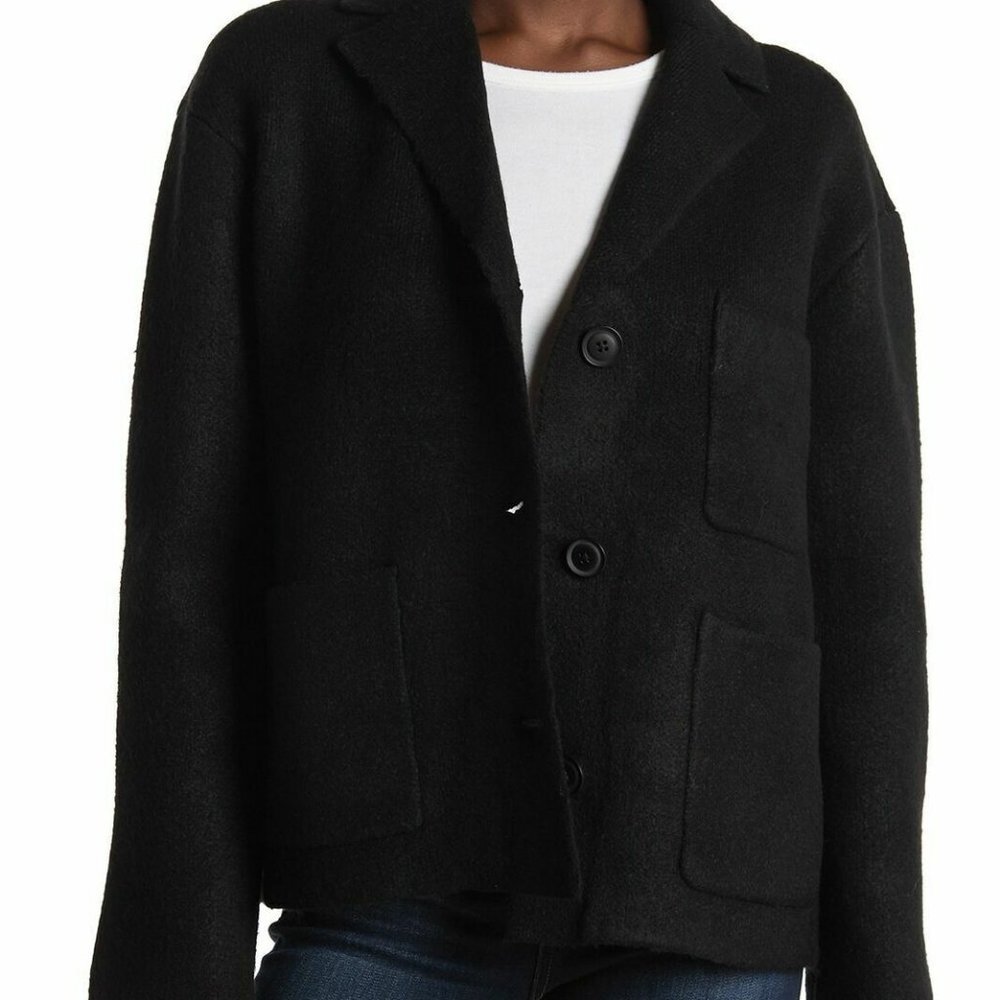 NWT ATM Melillo Novelty Black Cardigan Sweater Jacket Medium M